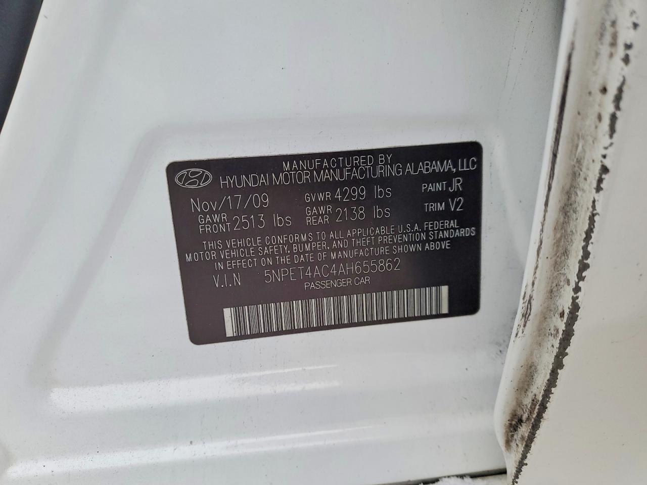 2010 HYUNDAI SONATA
