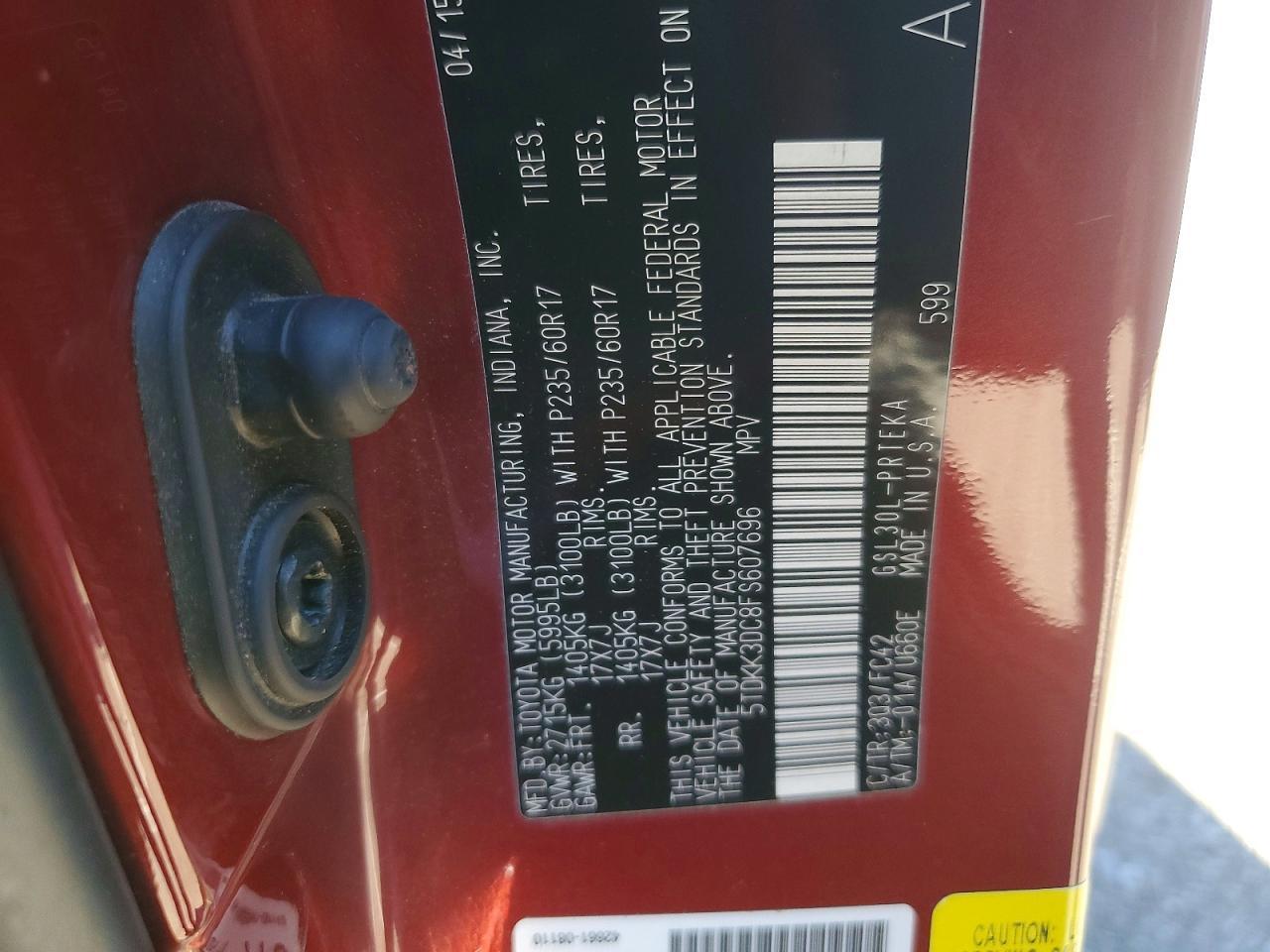 2015 TOYOTA SIENNA