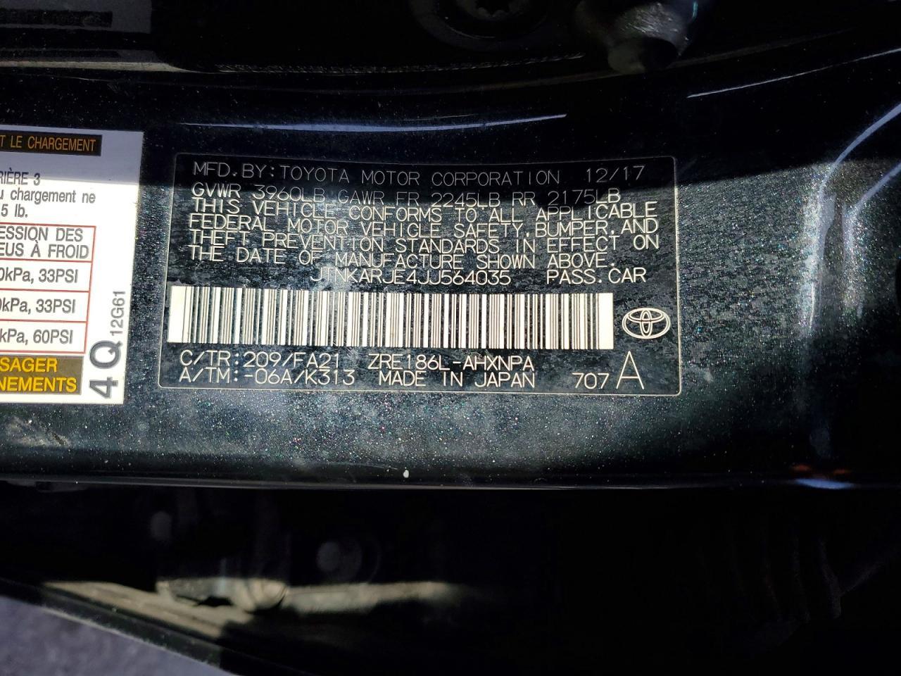 2018 TOYOTA COROLLA