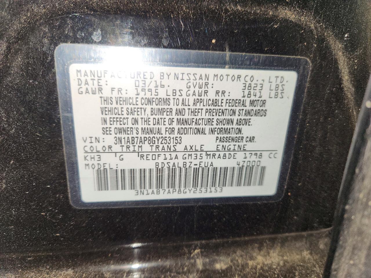 2016 NISSAN SENTRA
