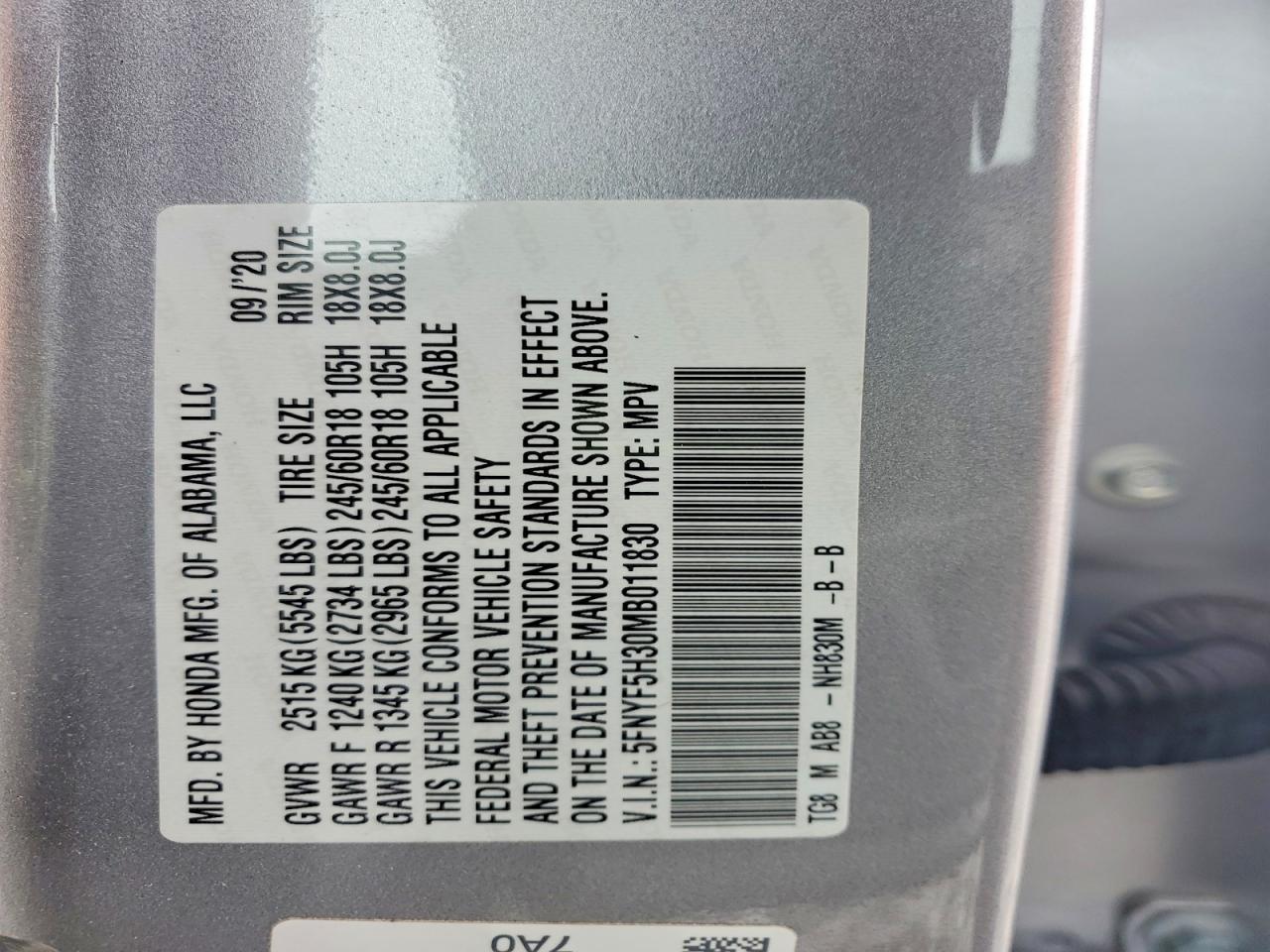 2021 HONDA PILOT