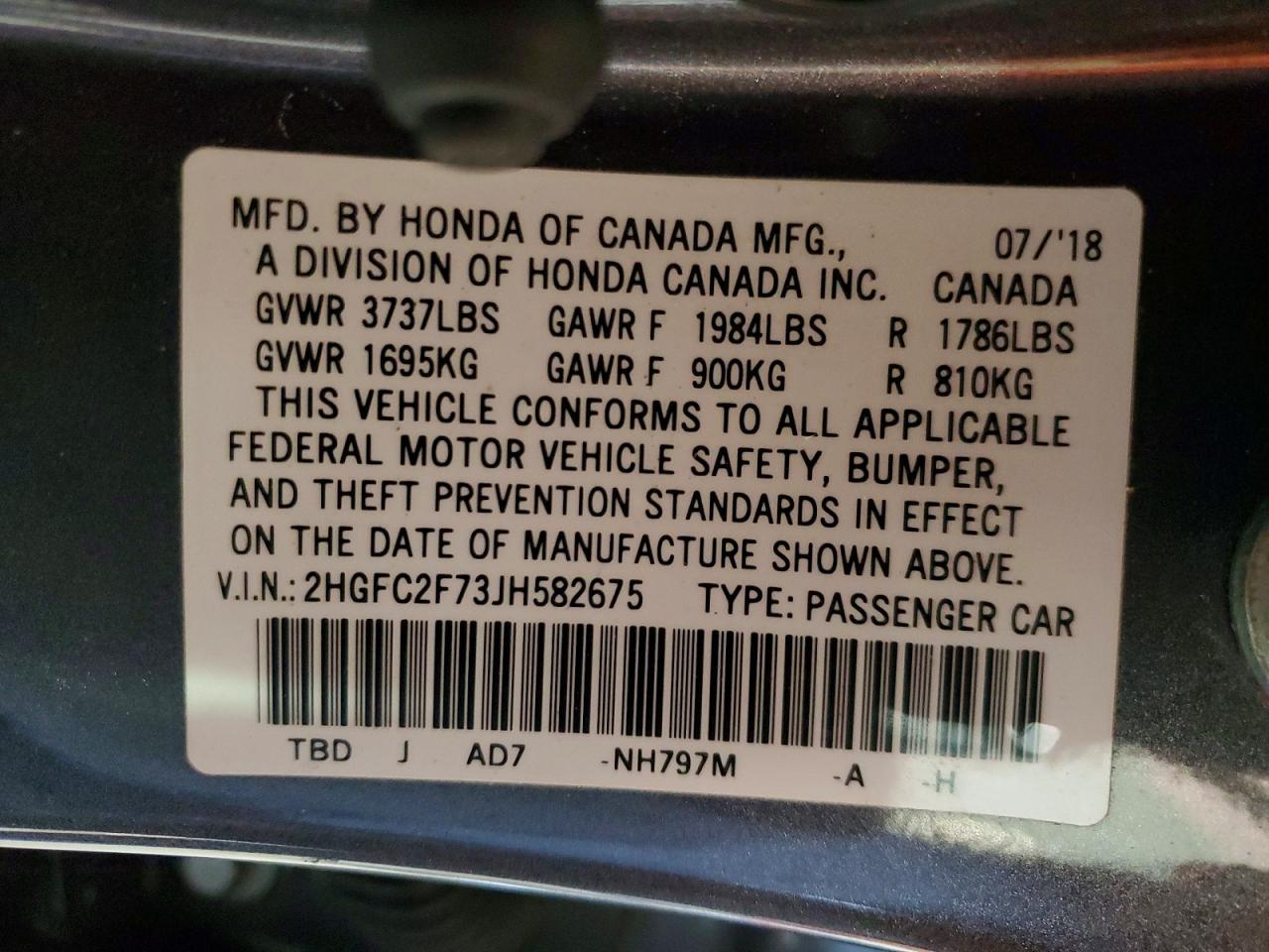 2018 HONDA CIVIC