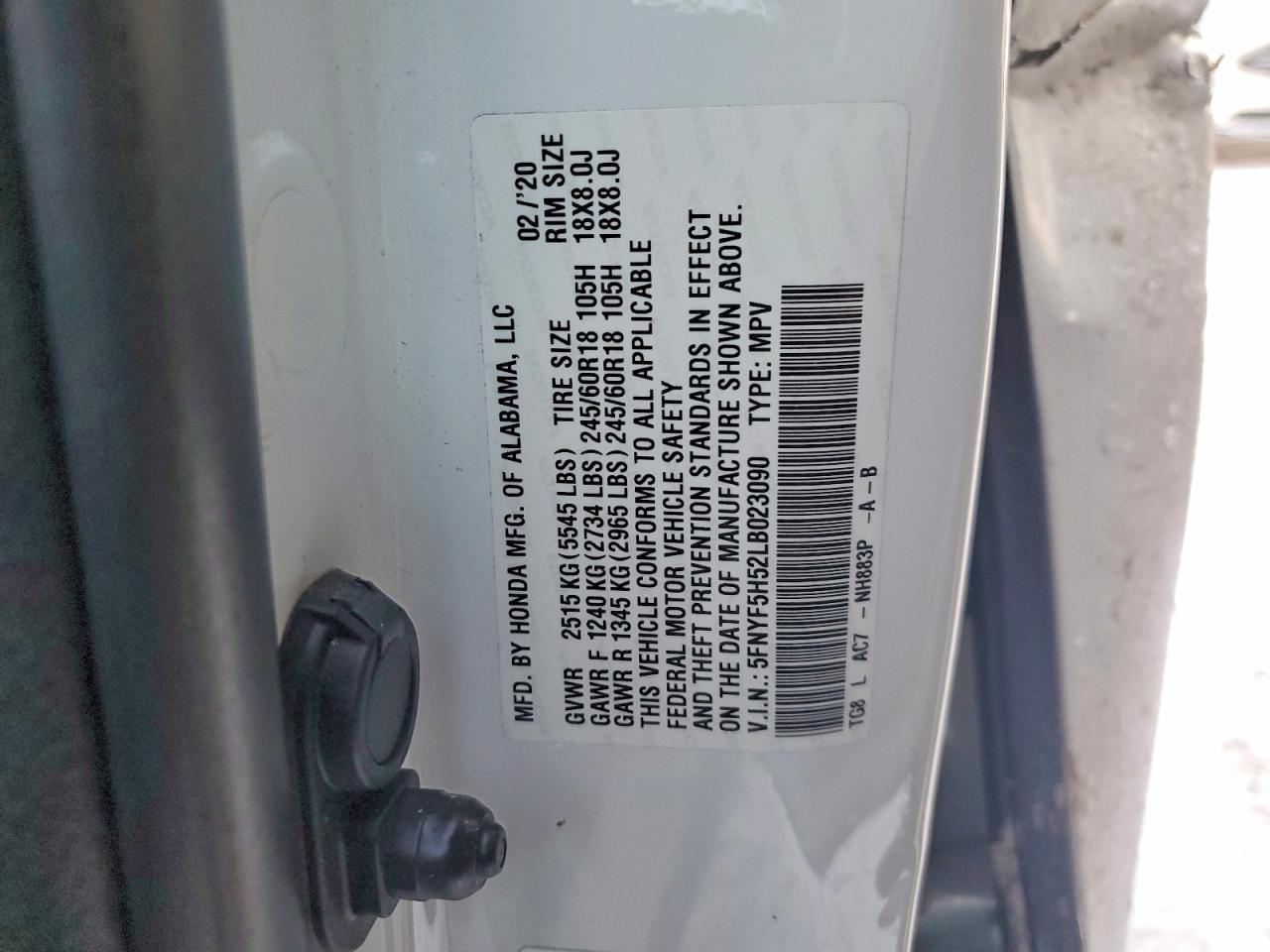 2020 HONDA PILOT