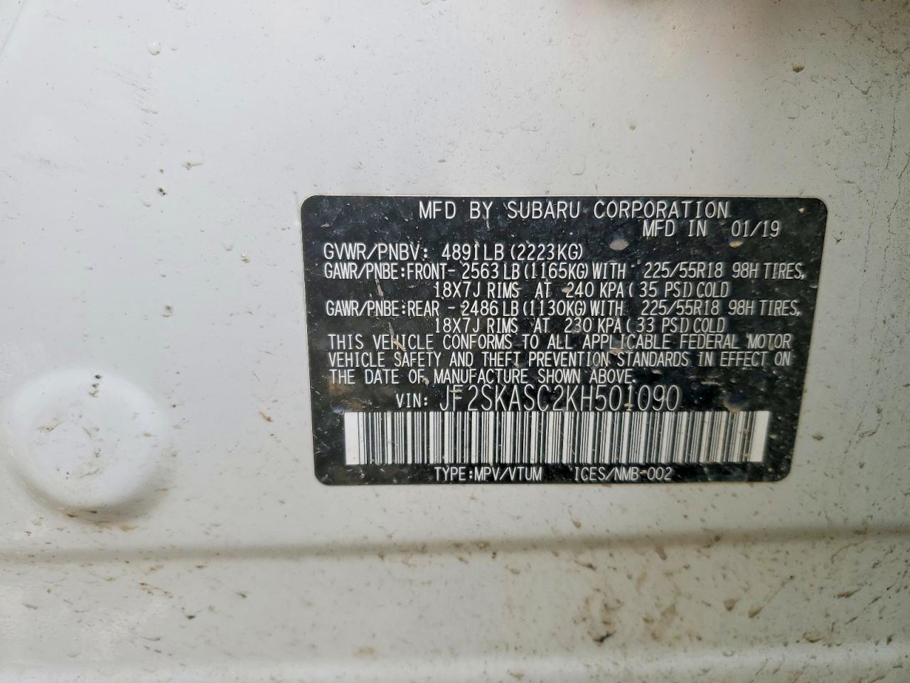 2019 SUBARU FORESTER