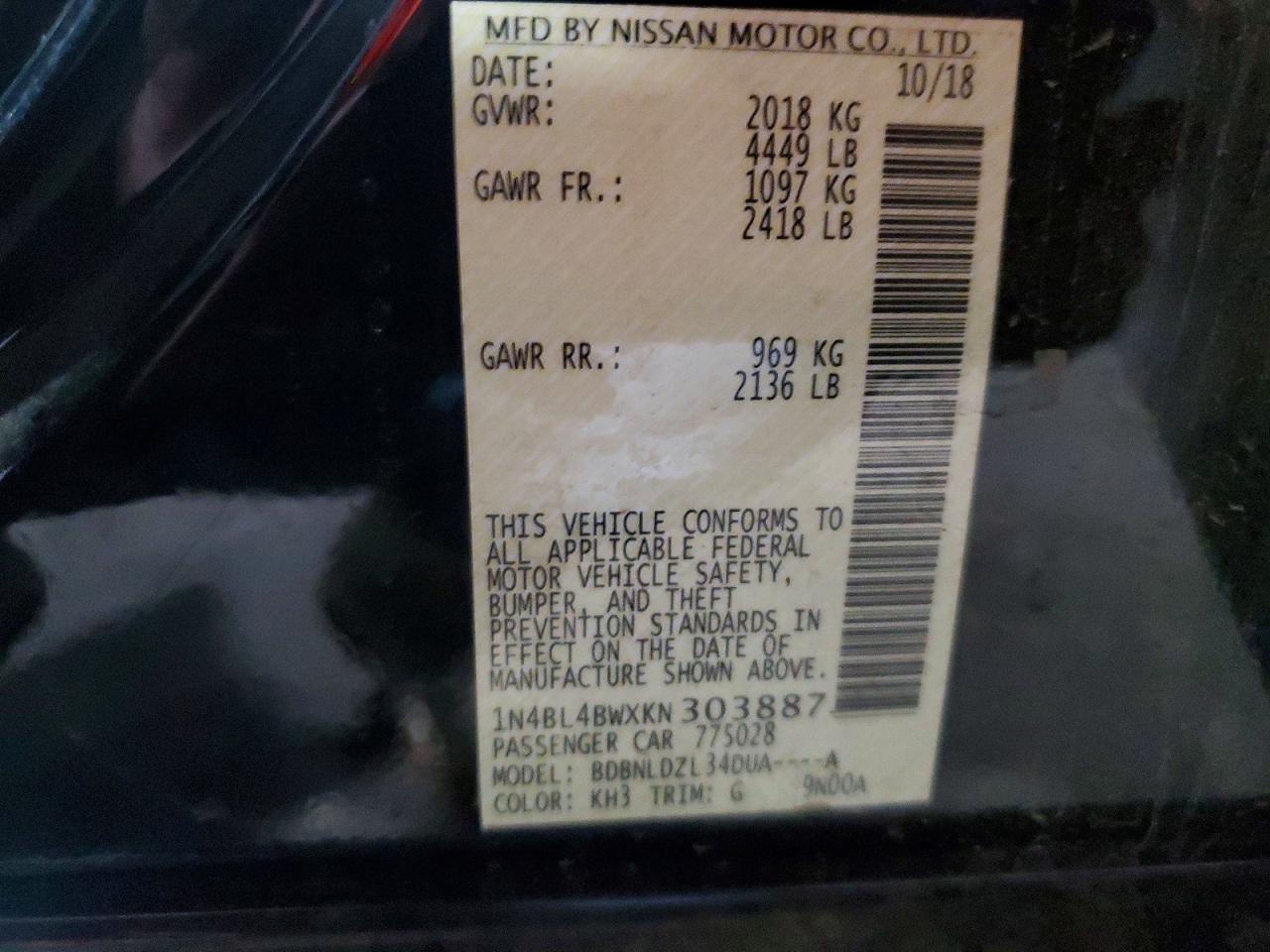 2019 NISSAN ALTIMA