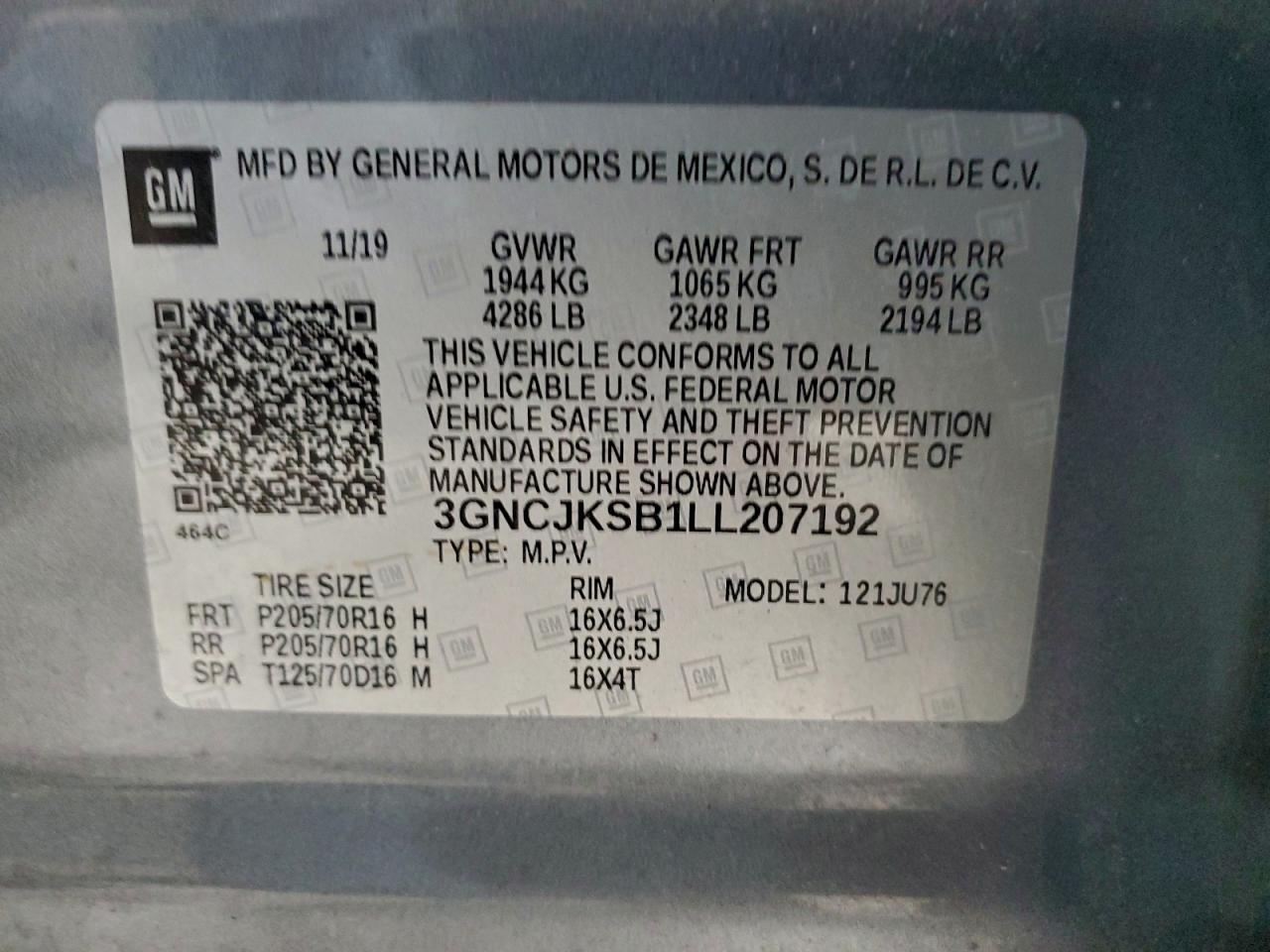2020 CHEVROLET TRAX