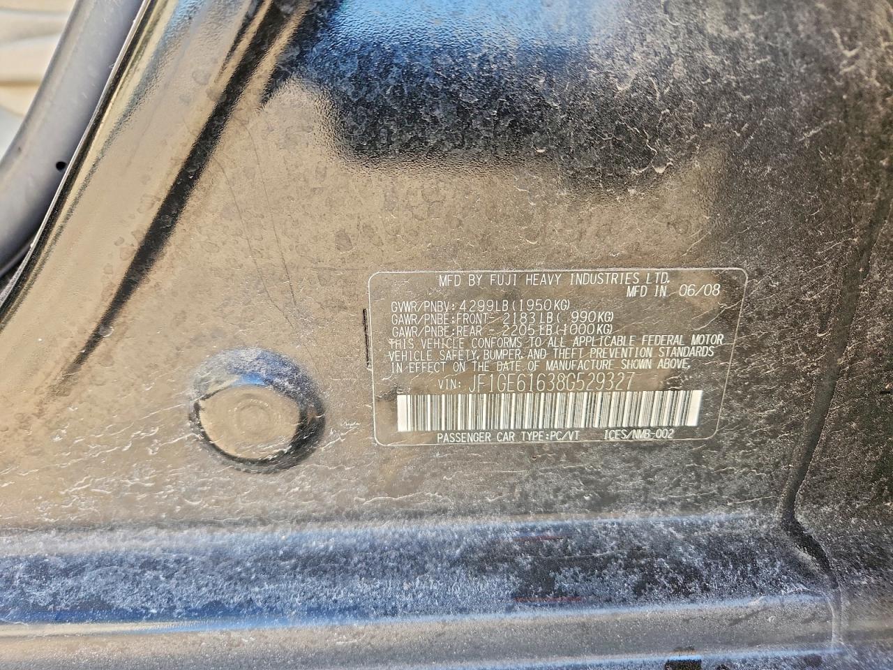 2008 SUBARU IMPREZA