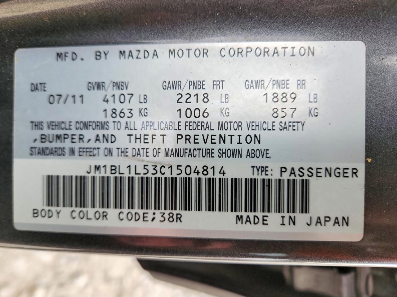 2012 MAZDA 3