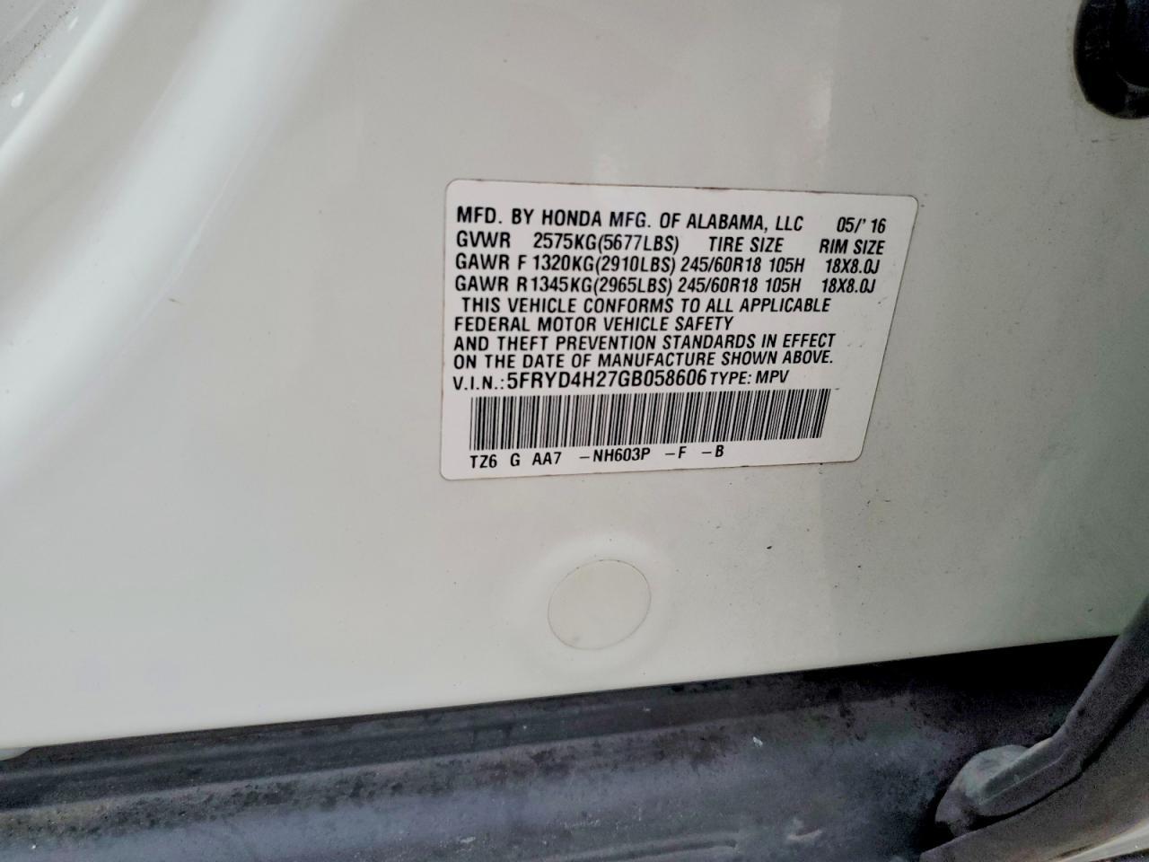 2016 ACURA MDX