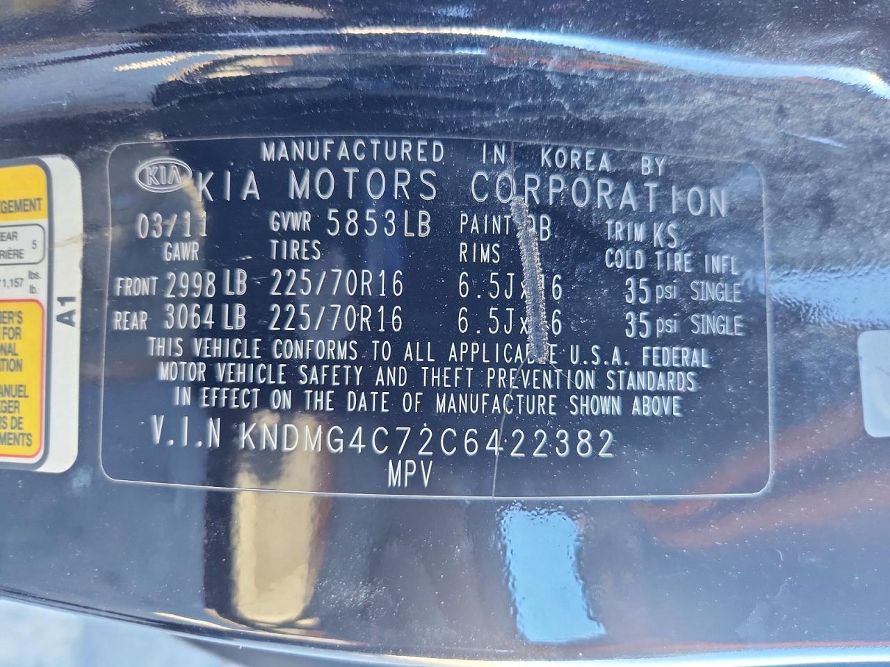 2012 KIA SEDONA