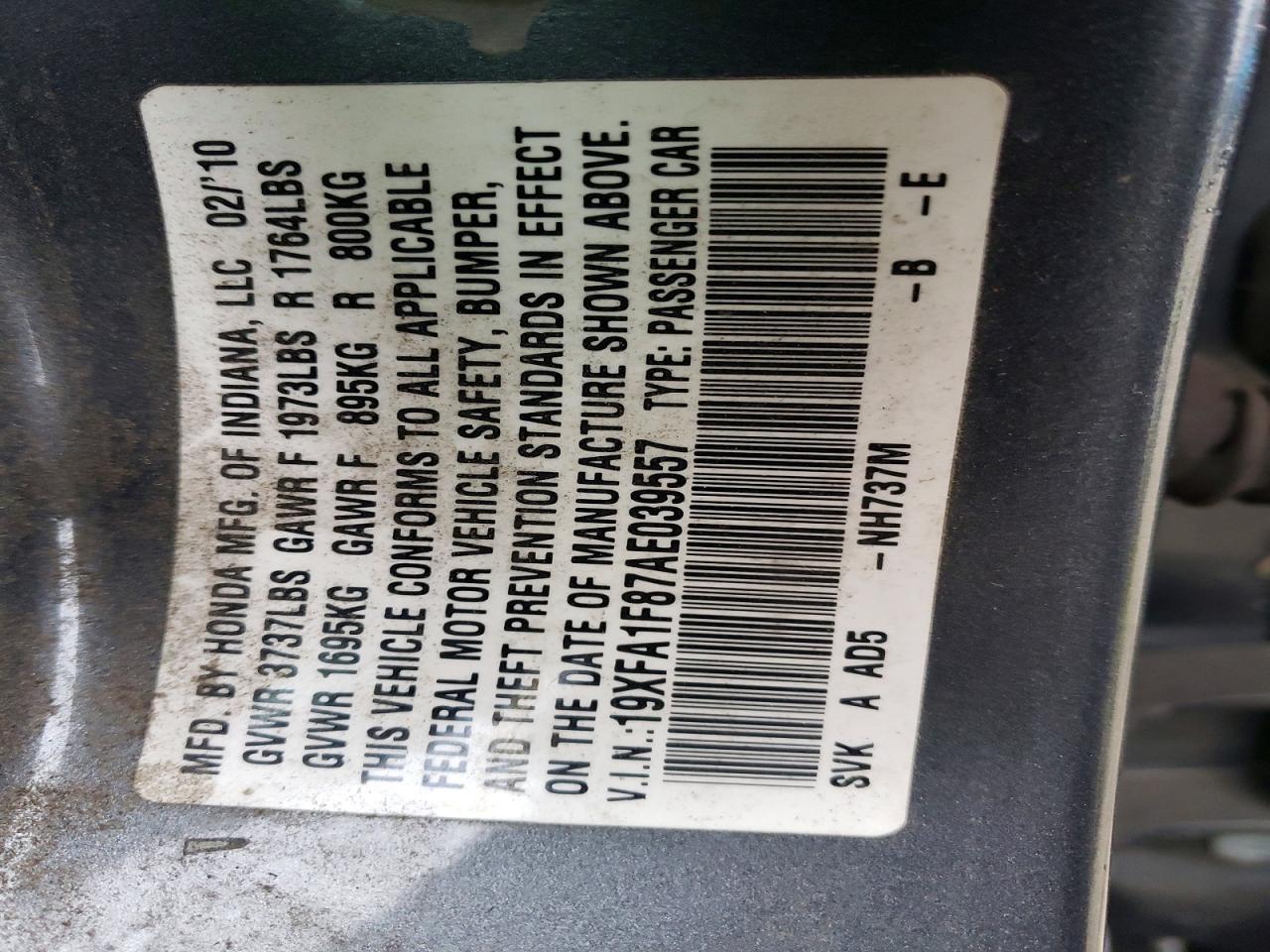 2010 HONDA CIVIC
