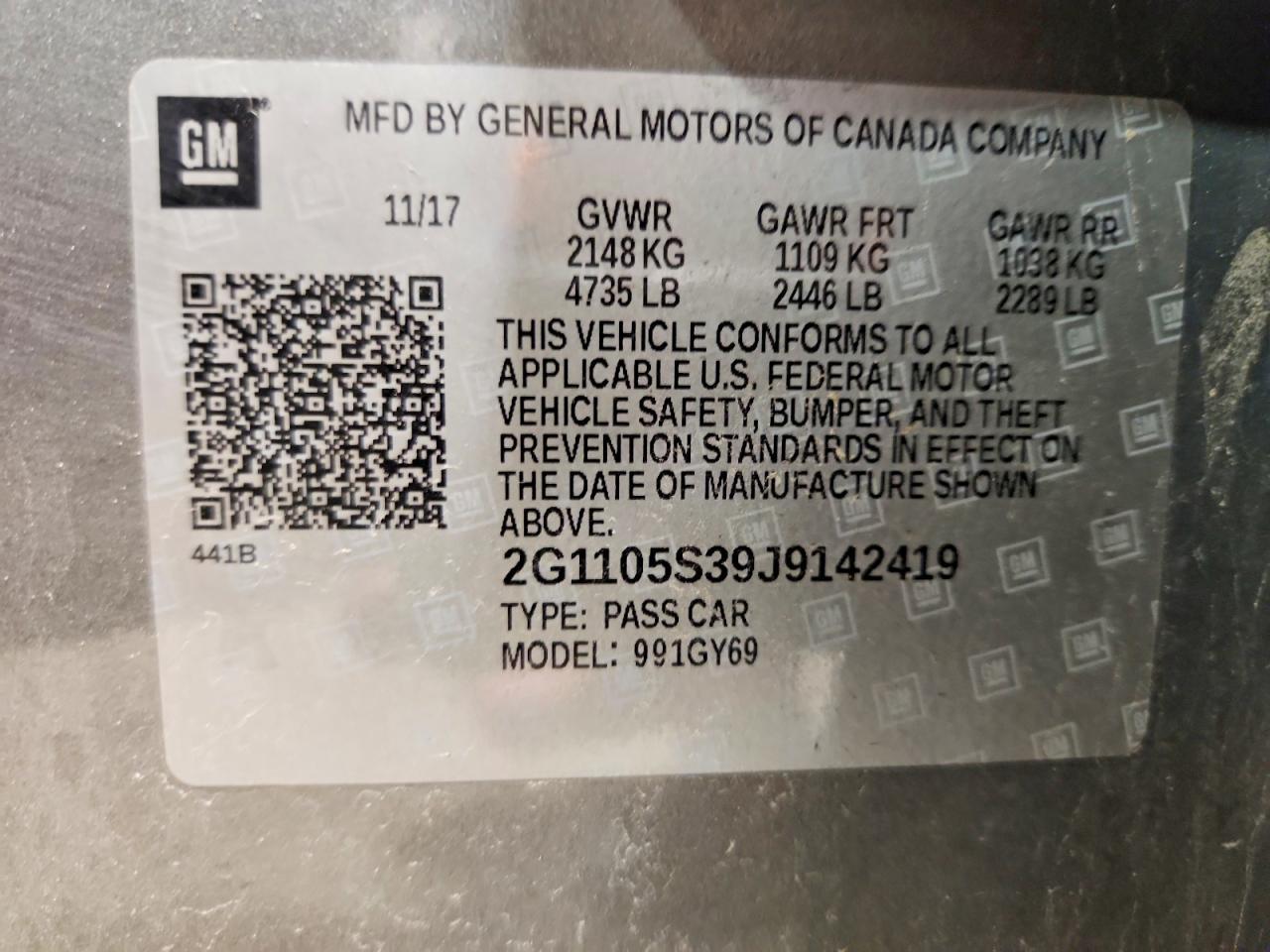 2018 CHEVROLET IMPALA