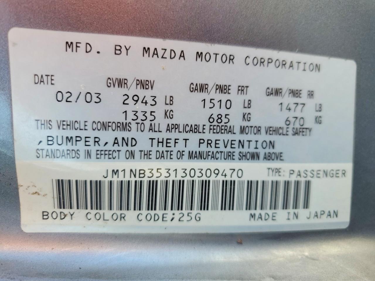2003 MAZDA MX-5 Miata