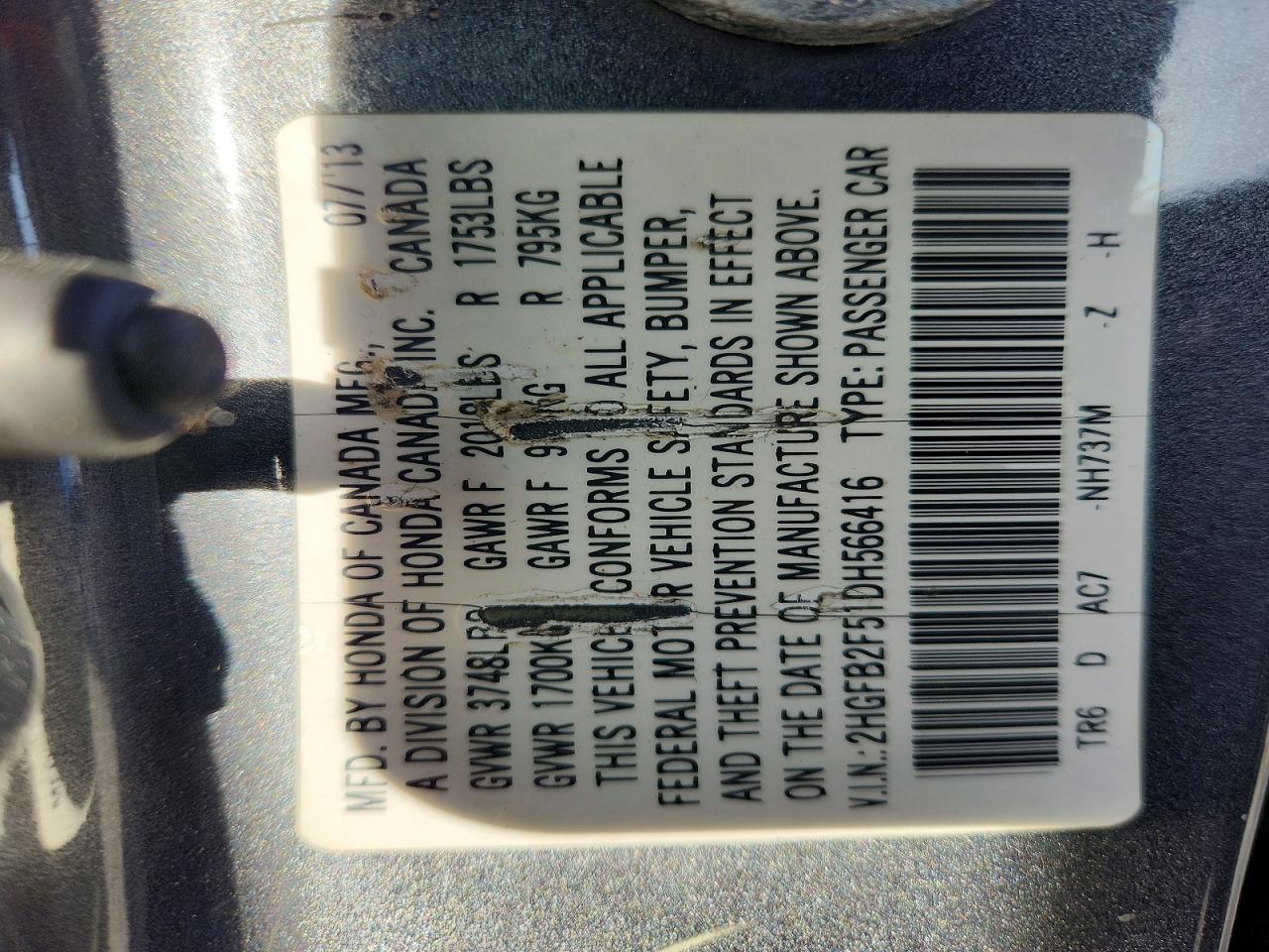 2013 HONDA CIVIC
