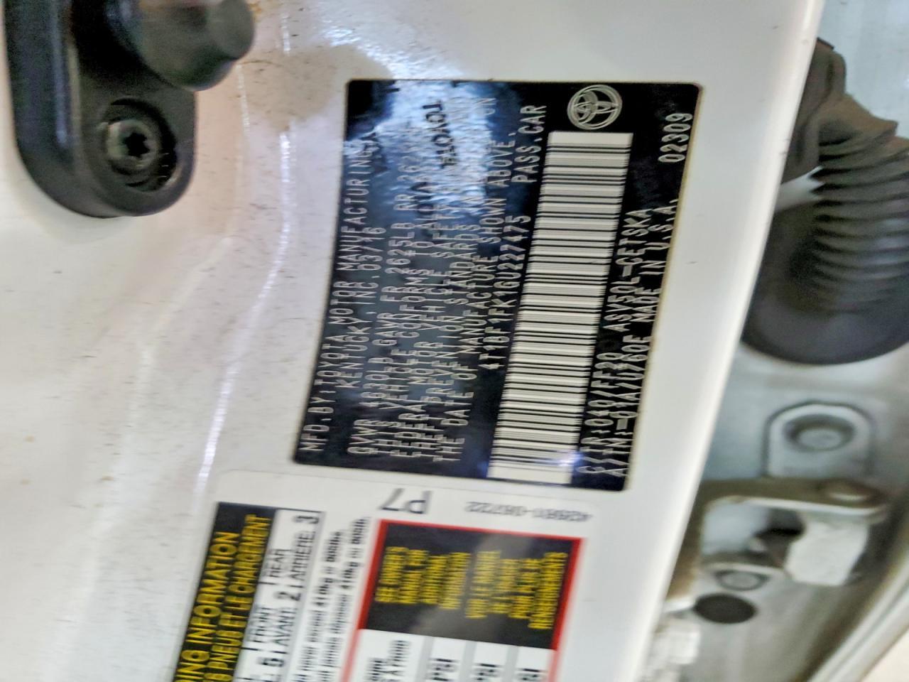2016 TOYOTA CAMRY