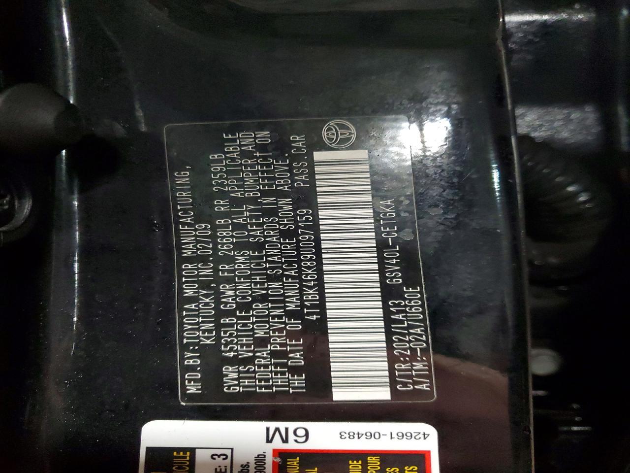 2009 TOYOTA CAMRY