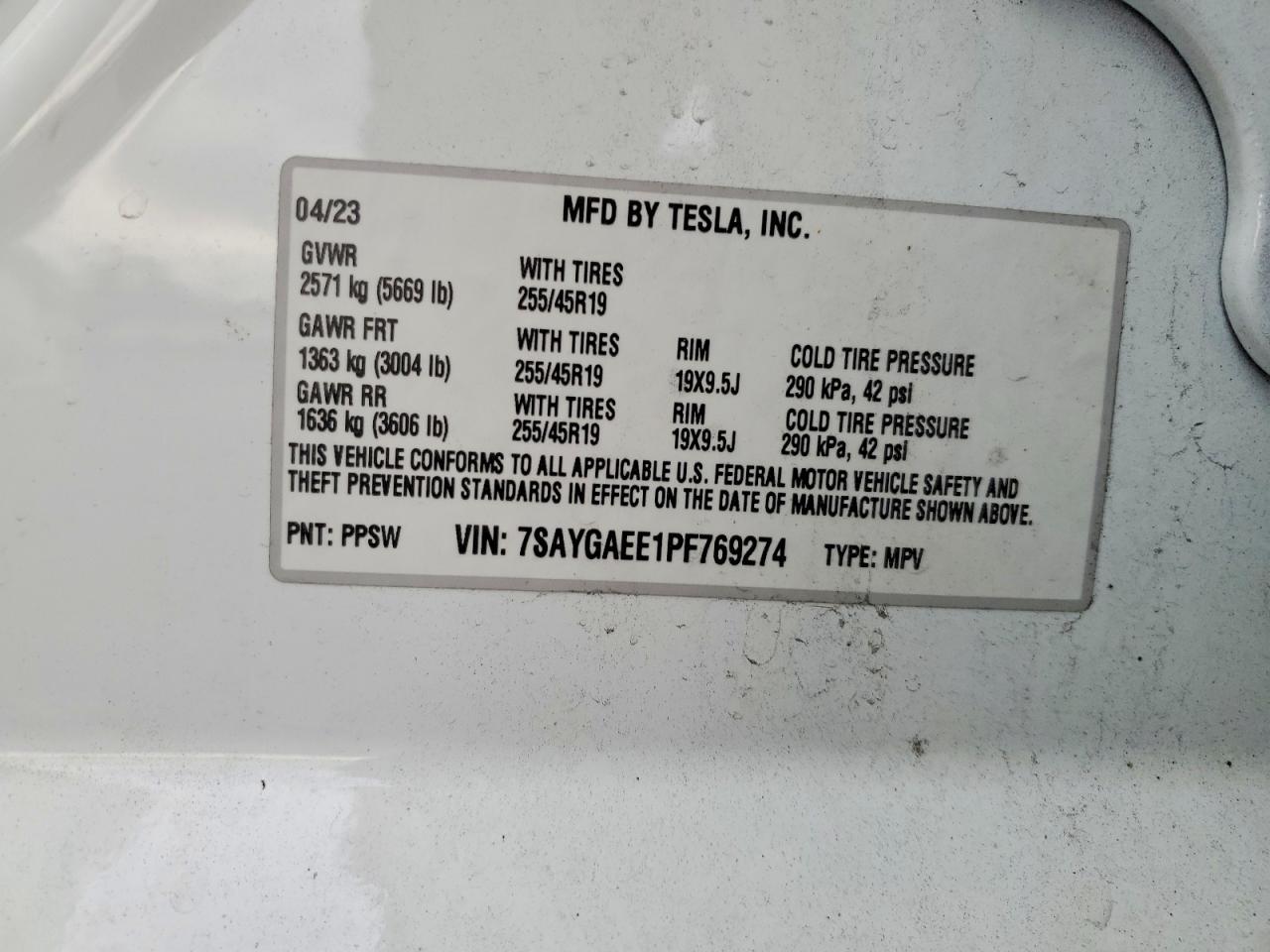 2023 TESLA MODEL Y