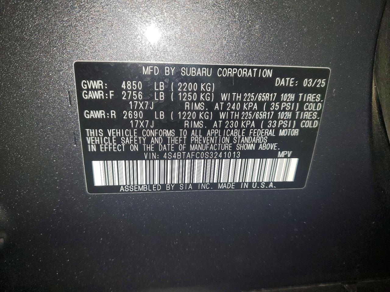2025 SUBARU Outback