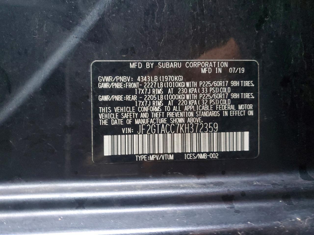 2019 SUBARU Crosstrek