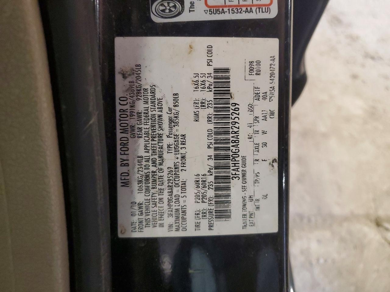 2010 FORD FUSION