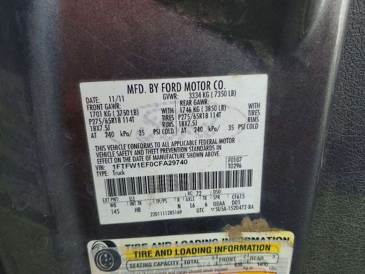 2012 FORD F-150