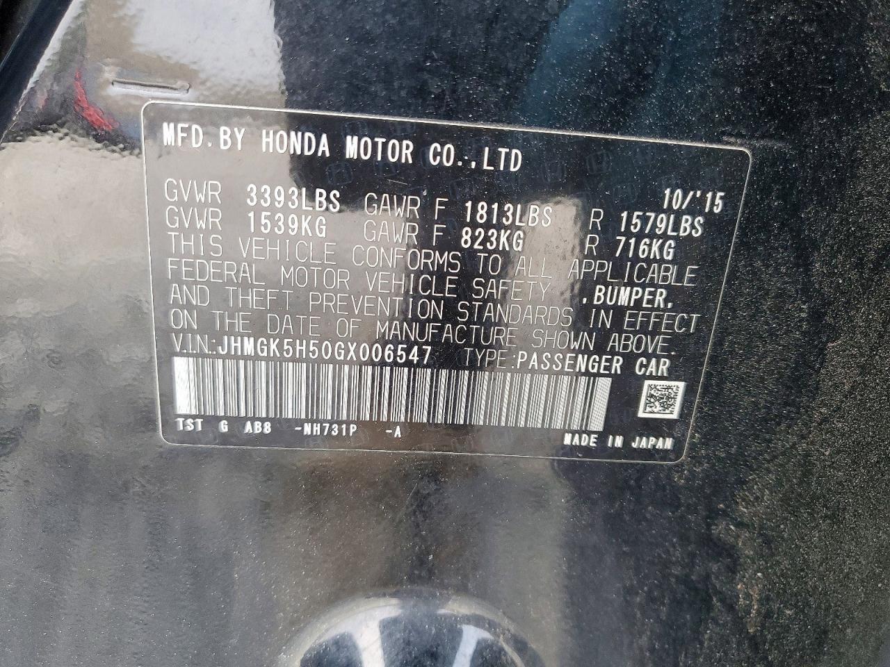 2016 HONDA FIT