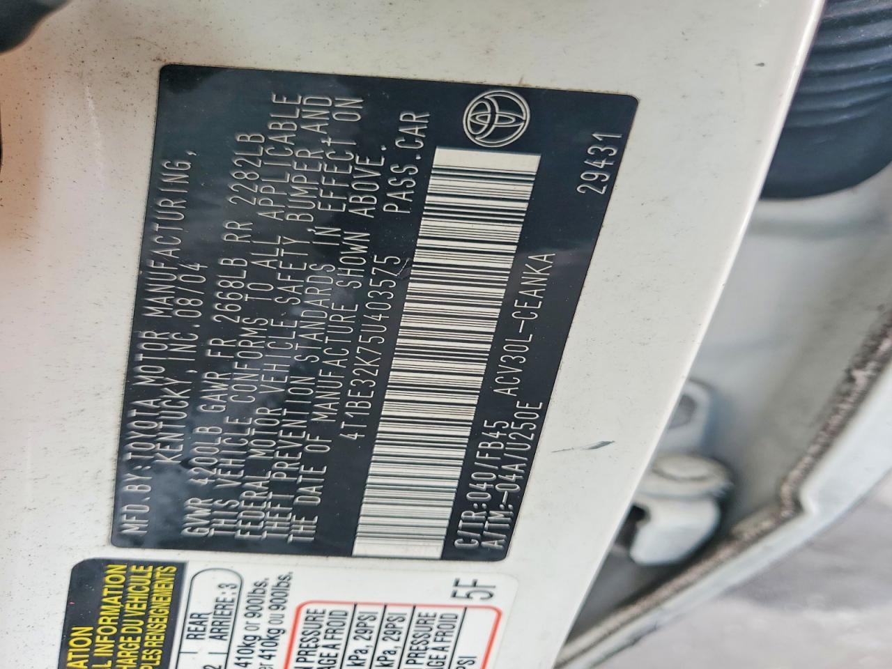 2005 TOYOTA CAMRY