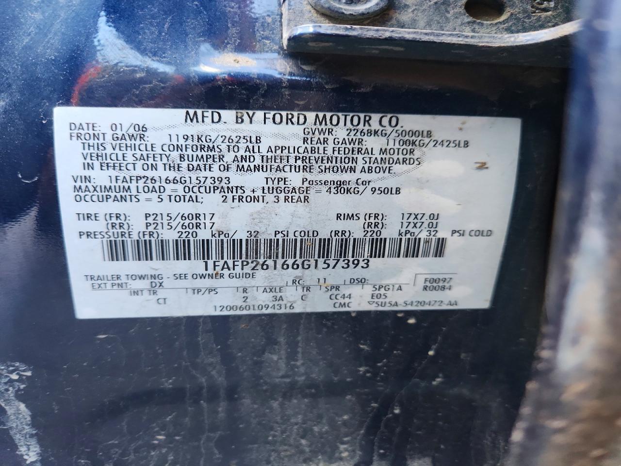 2006 FORD Five Hundred