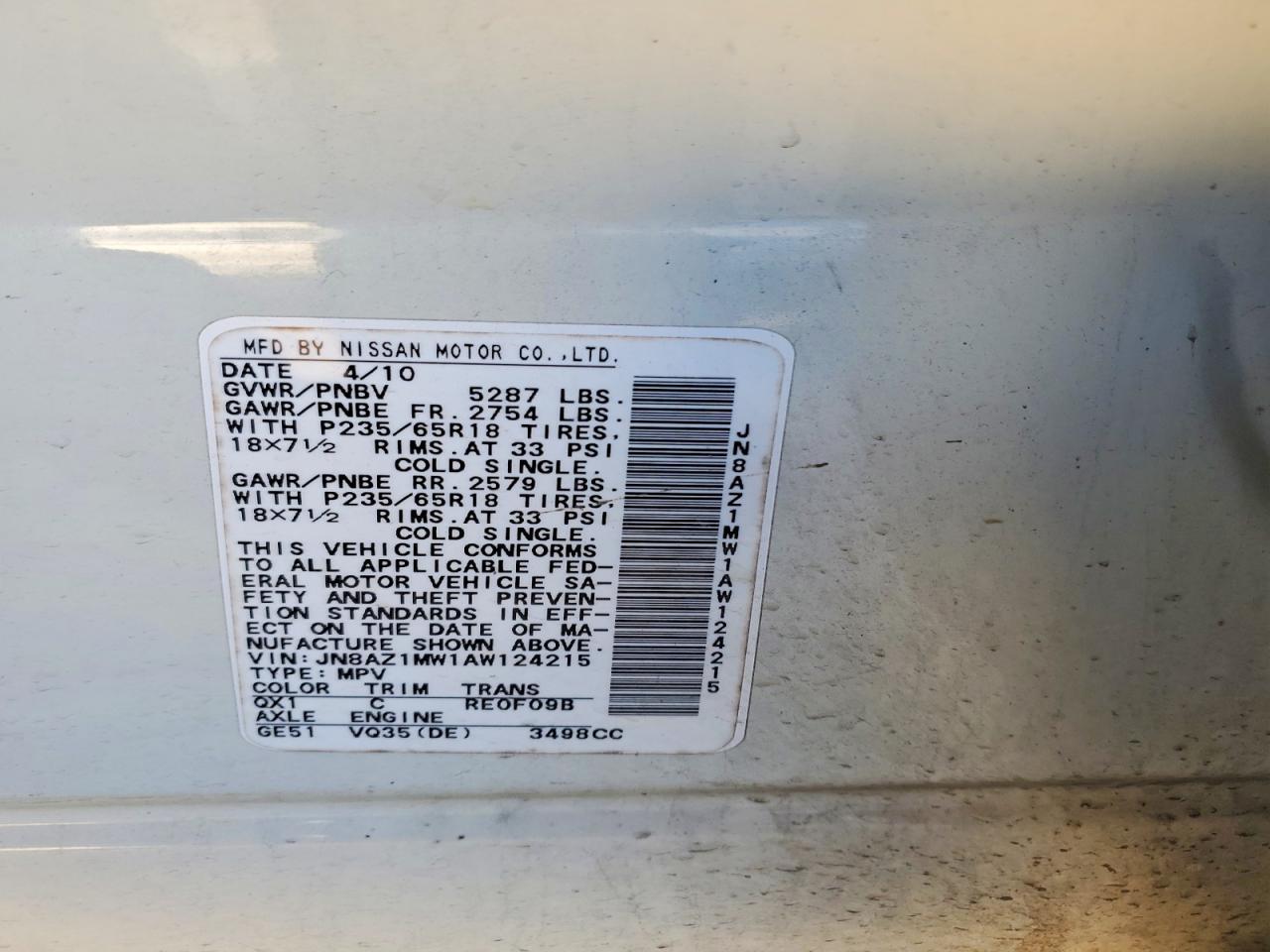 2010 NISSAN MURANO