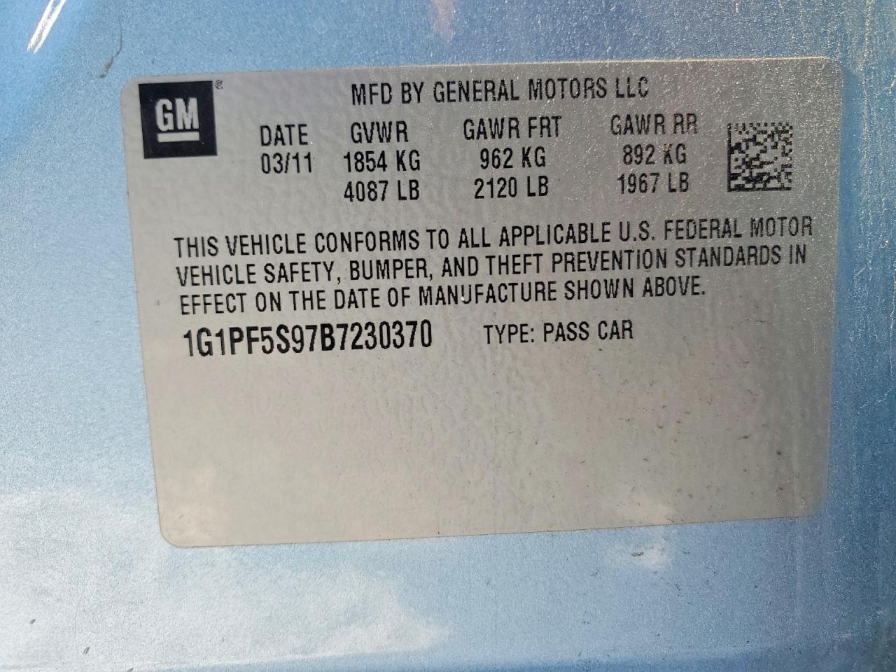 2011 CHEVROLET CRUZE