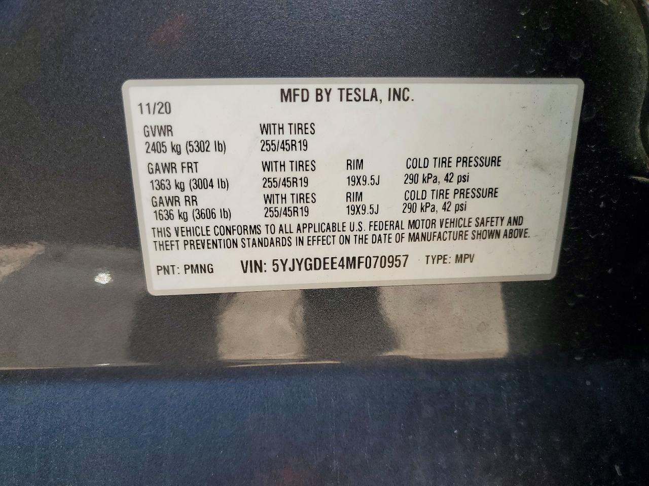 2021 TESLA MODEL Y