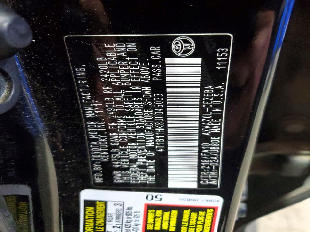 2018 TOYOTA CAMRY