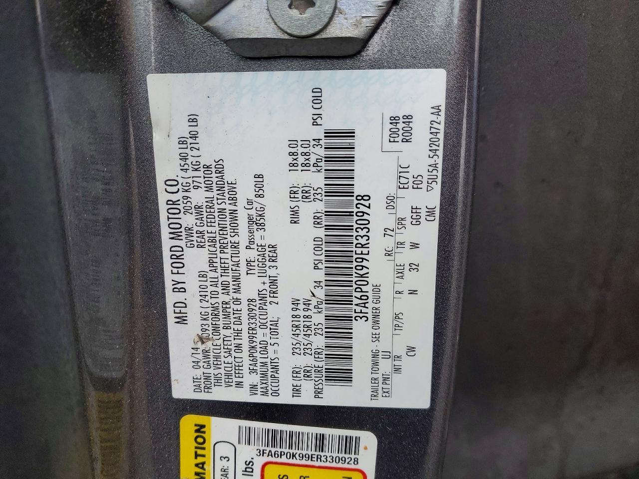 2014 FORD FUSION