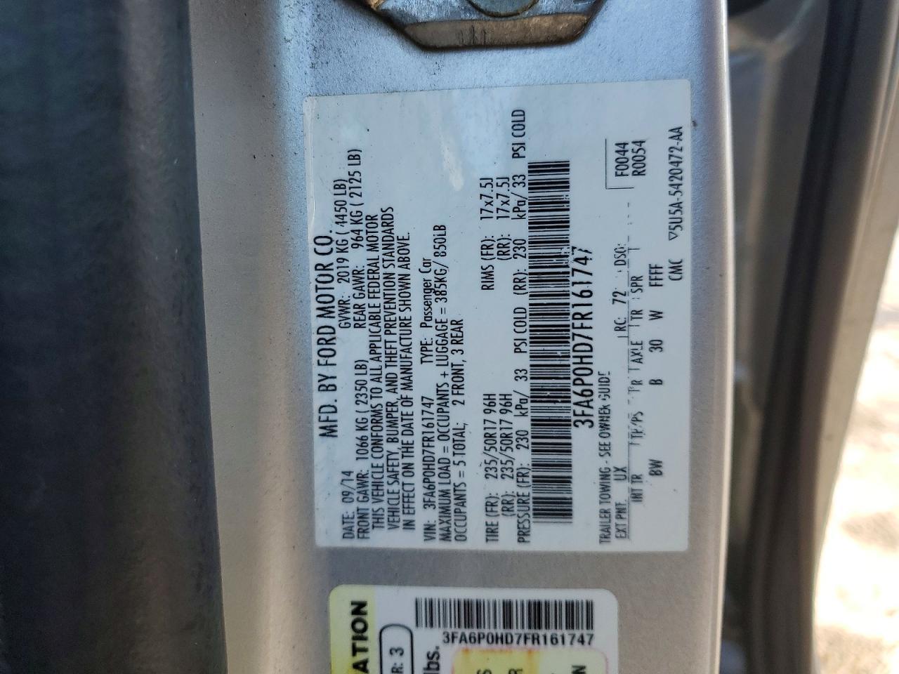 2015 FORD FUSION