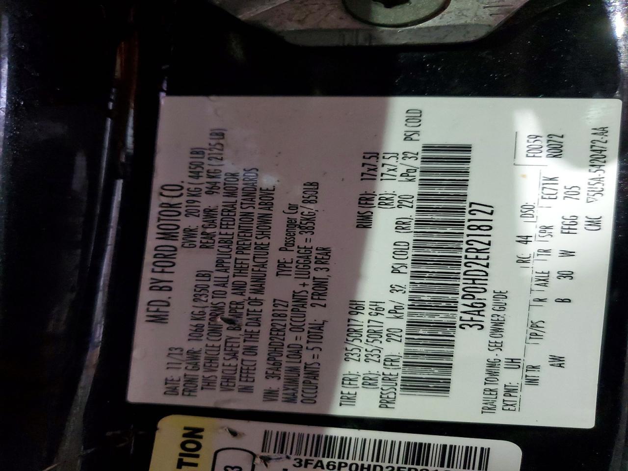 2014 FORD FUSION