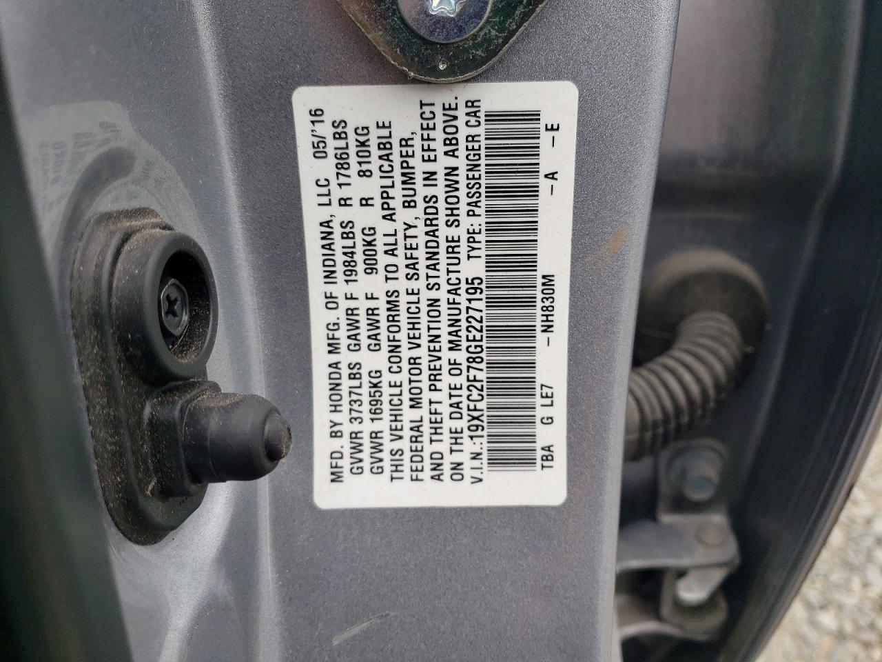 2016 HONDA CIVIC