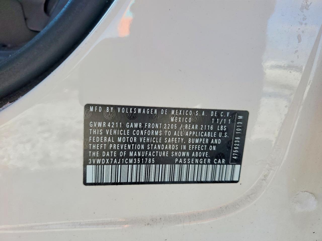 2012 VOLKSWAGEN JETTA