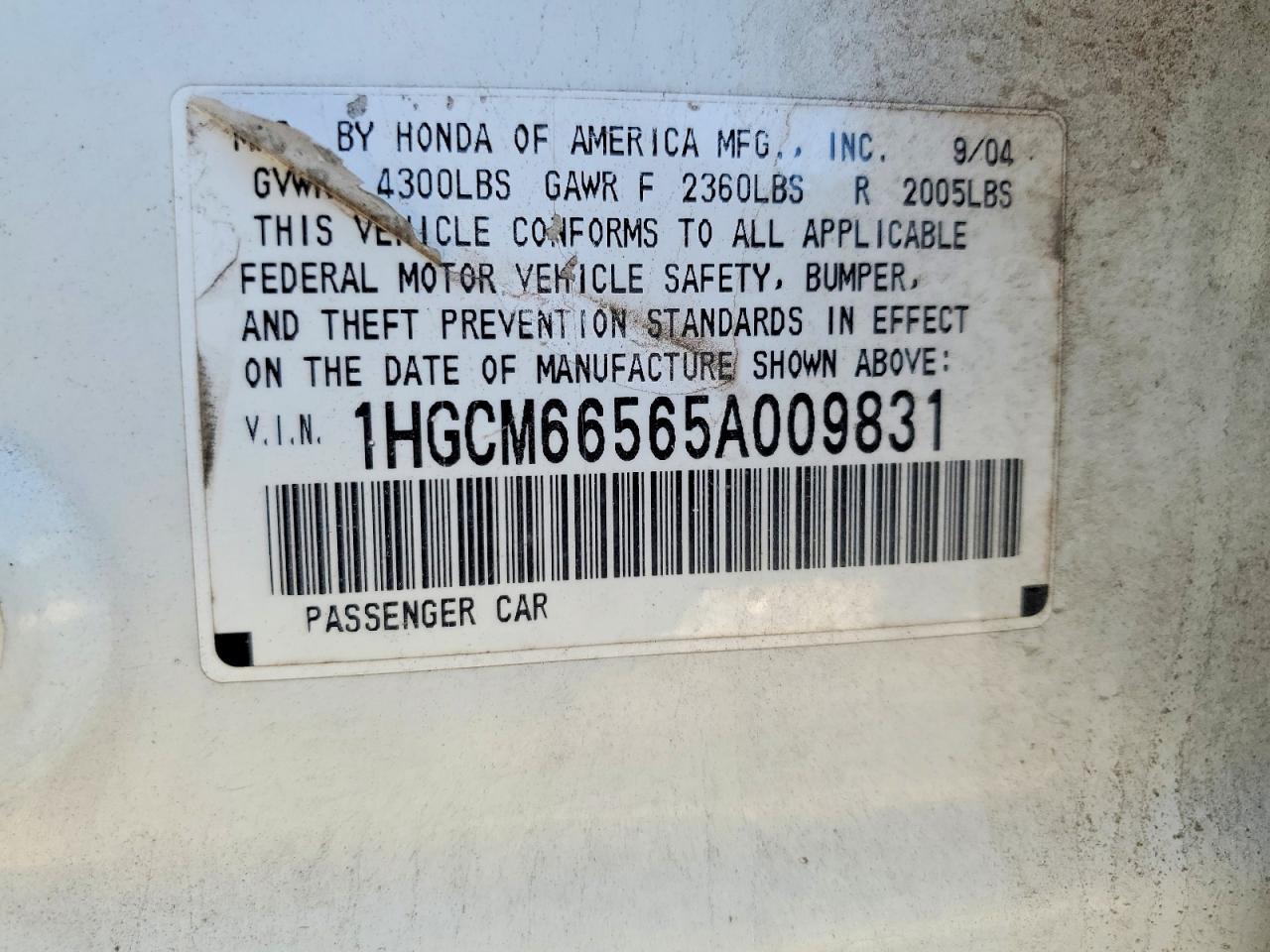 2005 HONDA ACCORD