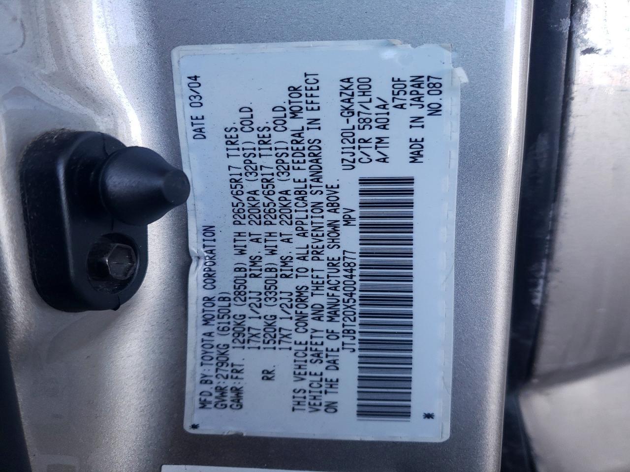2004 LEXUS Gx 470