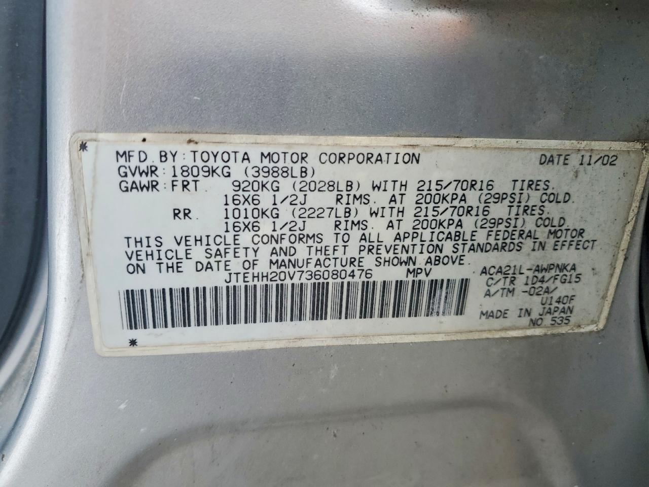 2003 TOYOTA RAV4