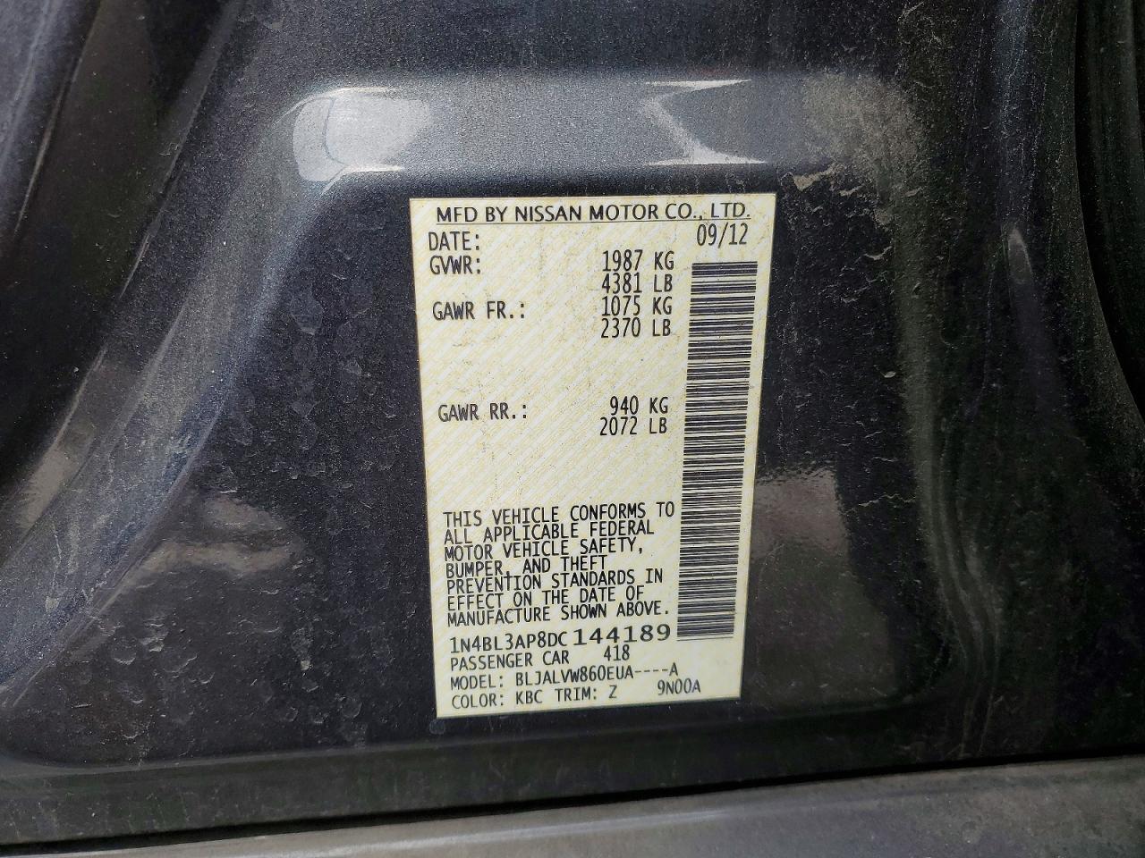 2013 NISSAN ALTIMA