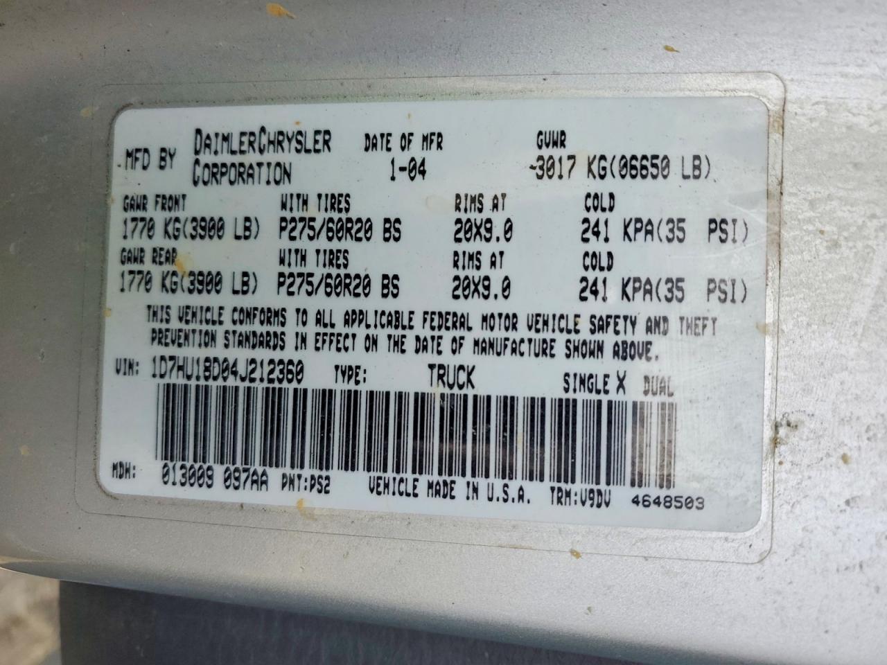 2004 DODGE RAM 1500