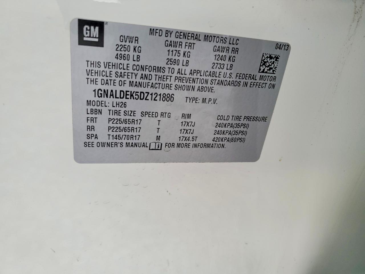 2013 CHEVROLET EQUINOX