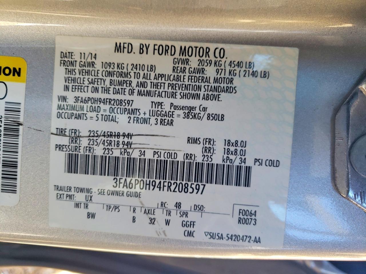 2015 FORD FUSION