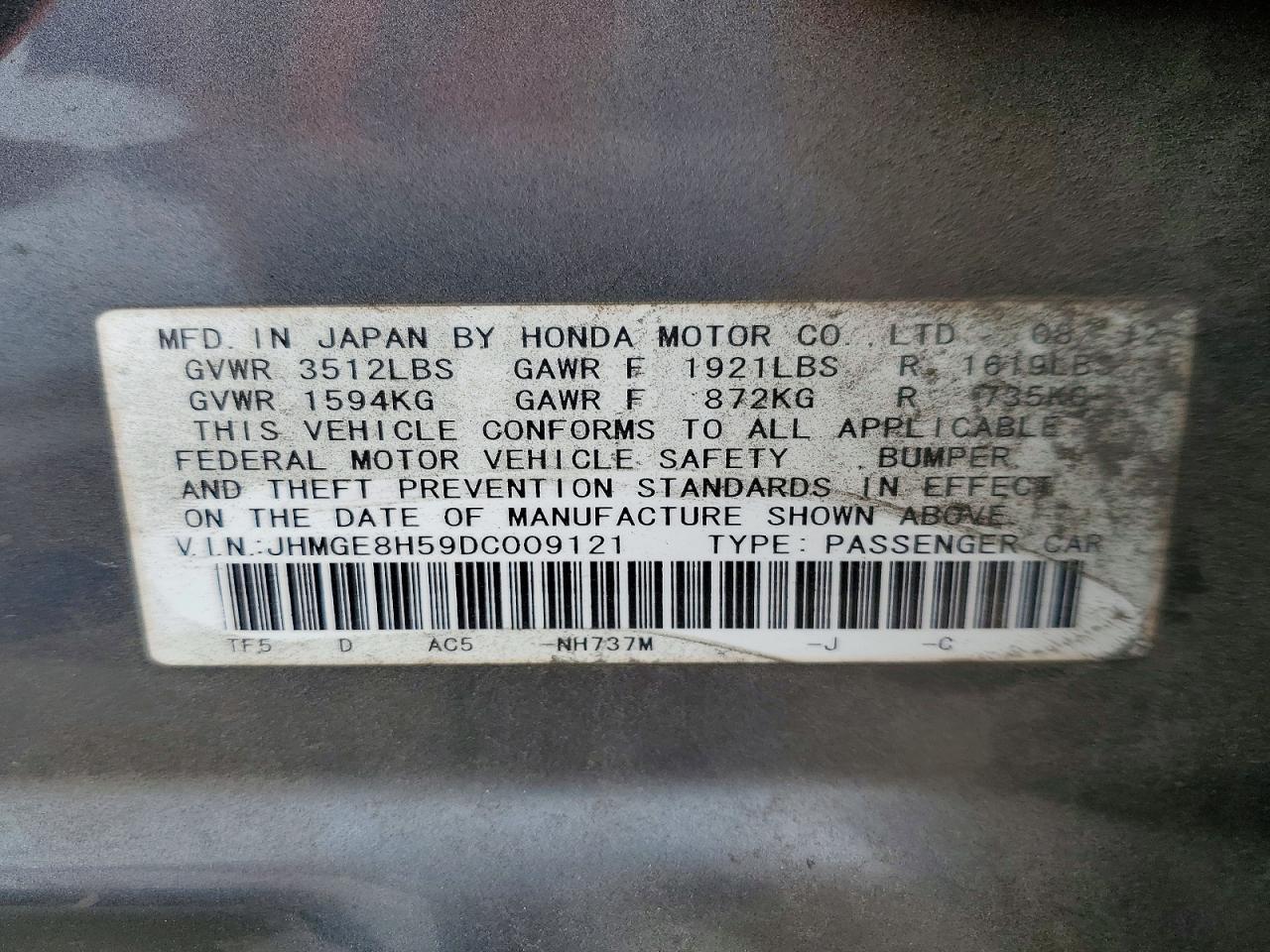 2013 HONDA FIT