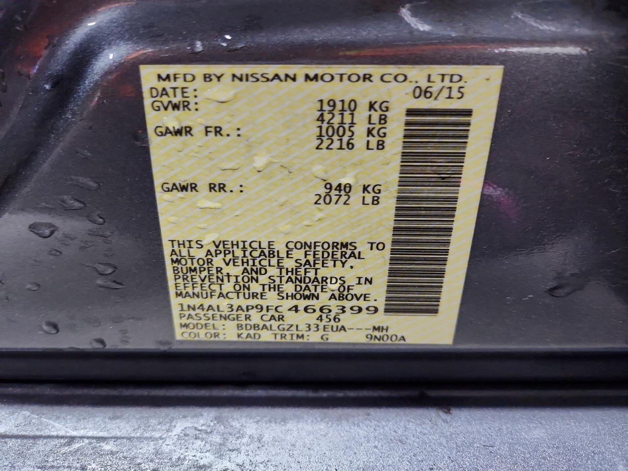 2015 NISSAN ALTIMA