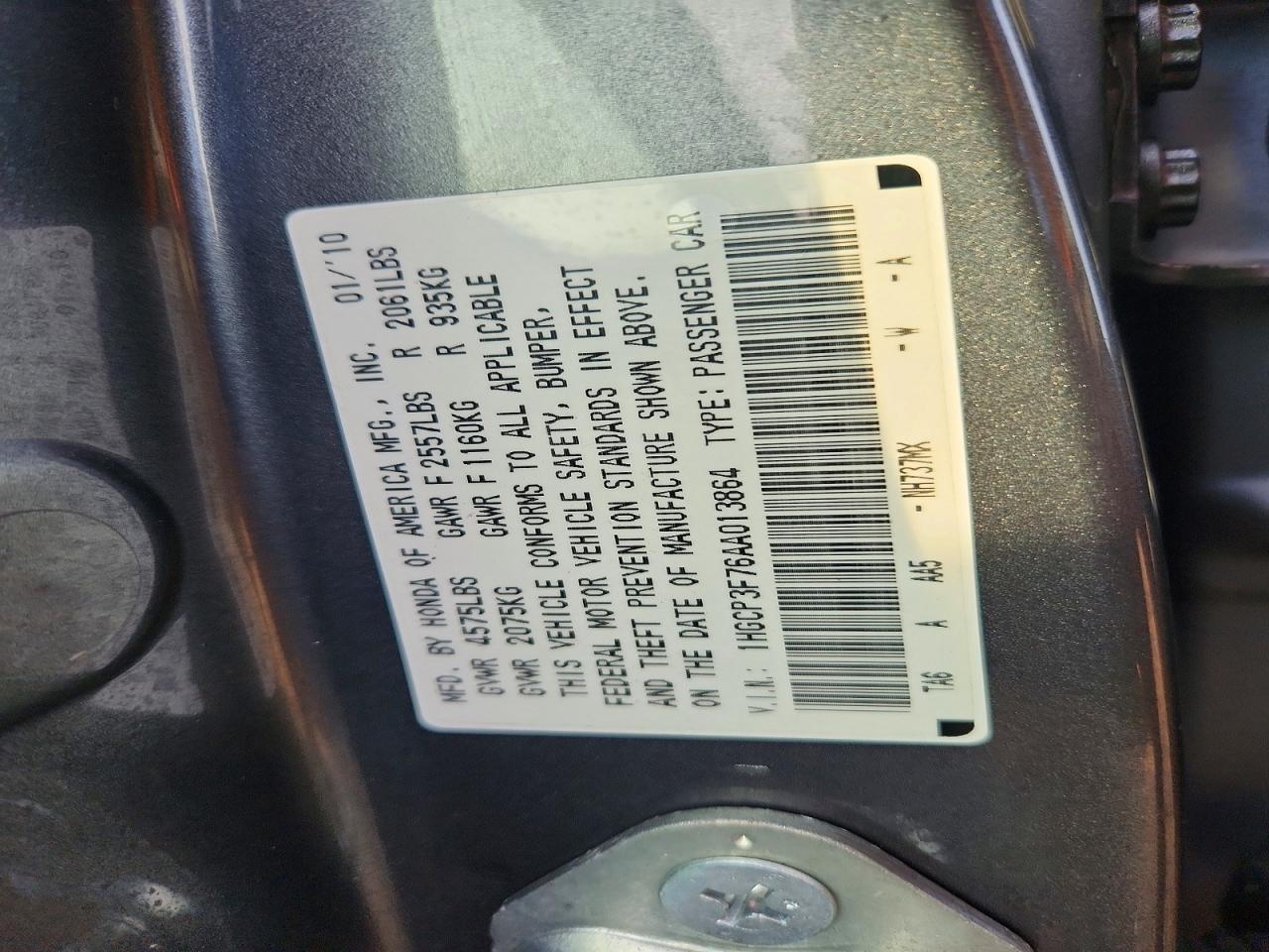 2010 HONDA ACCORD