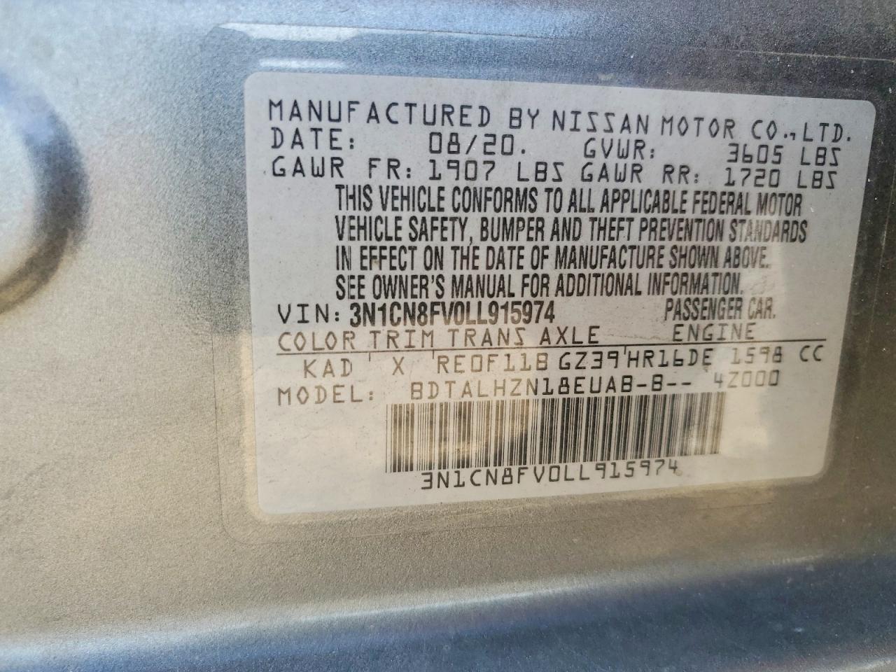 2020 NISSAN VERSA