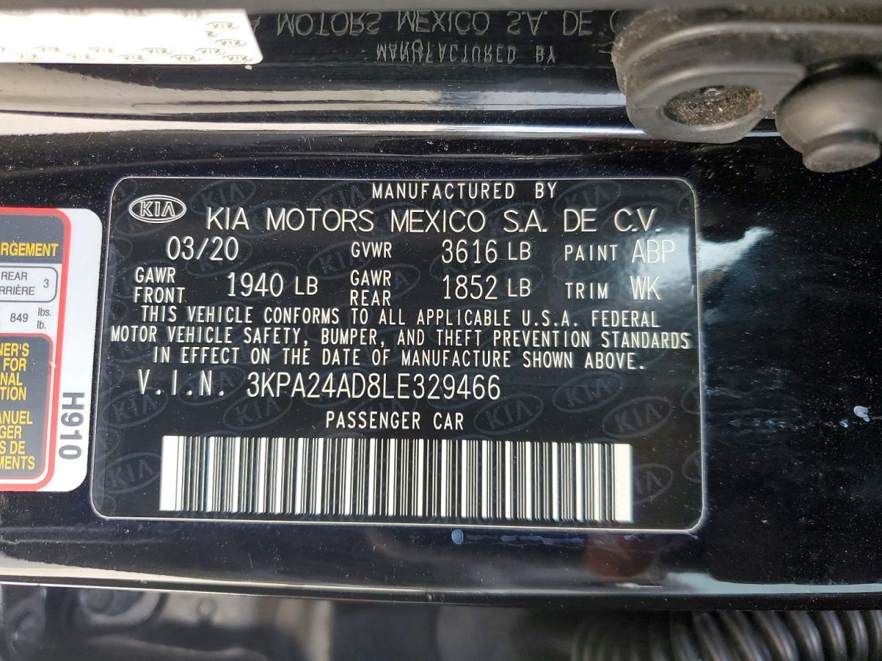 2020 KIA RIO