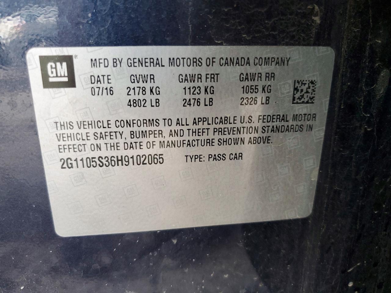 2017 CHEVROLET IMPALA